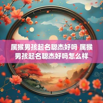 属猴男孩起名聪杰好吗 属猴男孩起名聪杰好吗怎么样