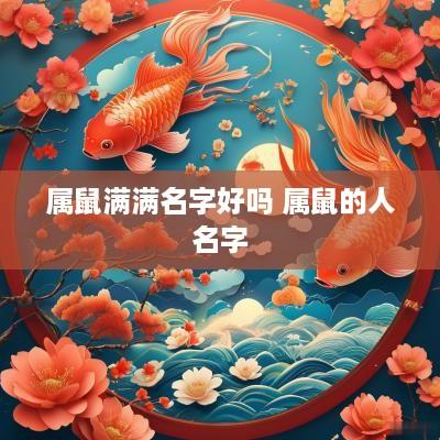 属鼠满满名字好吗 属鼠的人名字