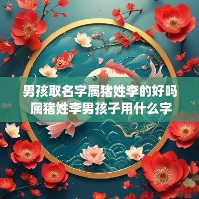 男孩取名字属猪姓李的好吗 属猪姓李男孩子用什么字