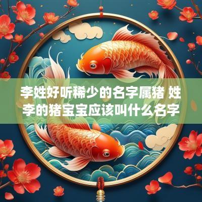 李姓好听稀少的名字属猪 姓李的猪宝宝应该叫什么名字男孩