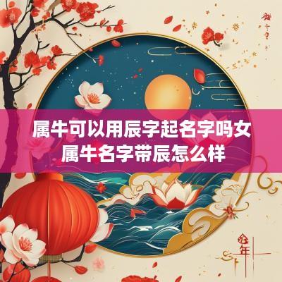 属牛可以用辰字起名字吗女 属牛名字带辰怎么样