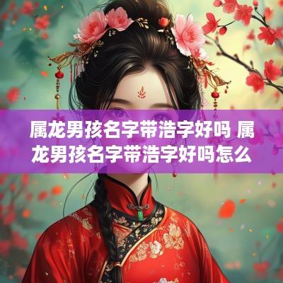 属龙男孩名字带浩字好吗 属龙男孩名字带浩字好吗怎么取