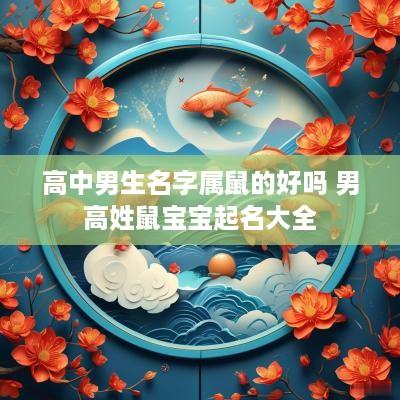 高中男生名字属鼠的好吗 男高姓鼠宝宝起名大全 高中男生名字属鼠的好吗 男高姓鼠宝宝起名大全