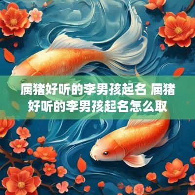 属猪好听的李男孩起名 属猪好听的李男孩起名怎么取