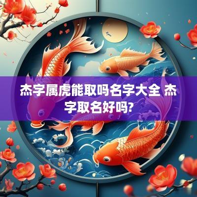 杰字属虎能取吗名字大全 杰字取名好吗?
