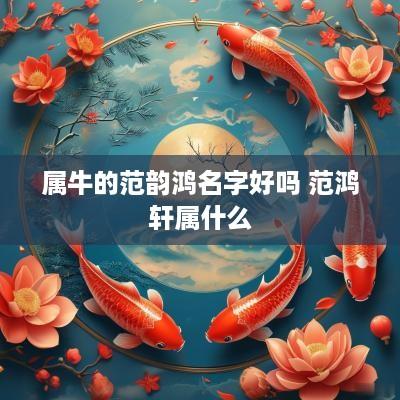 属牛的范韵鸿名字好吗 范鸿轩属什么