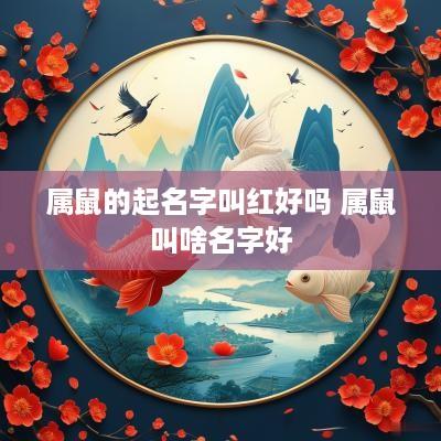 属鼠的起名字叫红好吗 属鼠叫啥名字好