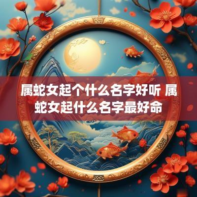 属蛇女起个什么名字好听 属蛇女起什么名字最好命