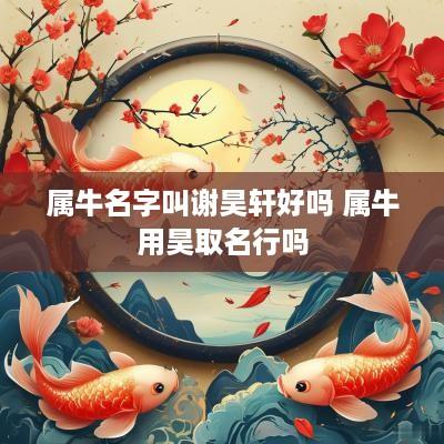 属牛名字叫谢昊轩好吗 属牛用昊取名行吗