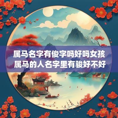 属马名字有俊字吗好吗女孩 属马的人名字里有骏好不好