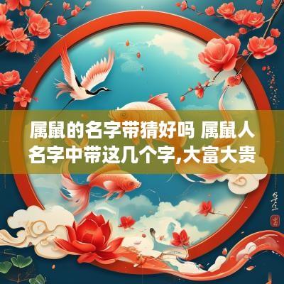 属鼠的名字带猜好吗 属鼠人名字中带这几个字,大富大贵,转发行大运