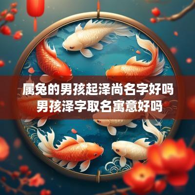 属兔的男孩起泽尚名字好吗 男孩泽字取名寓意好吗