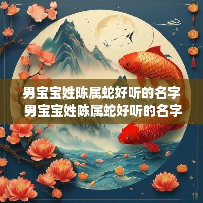 男宝宝姓陈属蛇好听的名字 男宝宝姓陈属蛇好听的名字大全