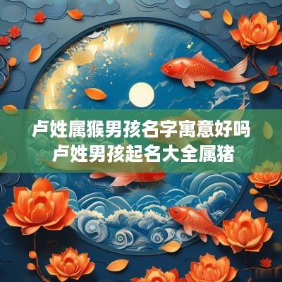 卢姓属猴男孩名字寓意好吗 卢姓男孩起名大全属猪