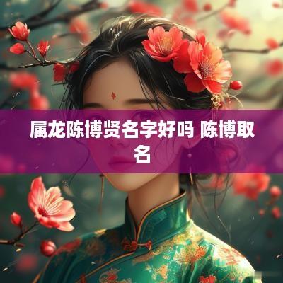 属龙陈博贤名字好吗 陈博取名