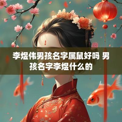 李煜伟男孩名字属鼠好吗 男孩名字李煜什么的