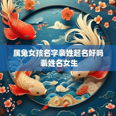 属兔女孩名字裴姓起名好吗 裴姓名女生