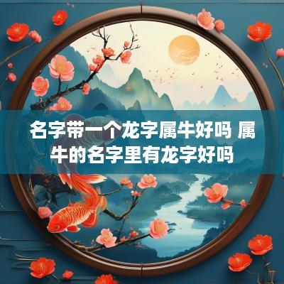 名字带一个龙字属牛好吗 属牛的名字里有龙字好吗