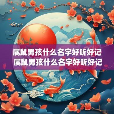 属鼠男孩什么名字好听好记 属鼠男孩什么名字好听好记的