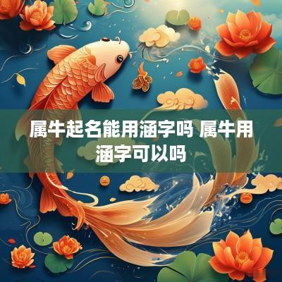属牛起名能用涵字吗 属牛用涵字可以吗