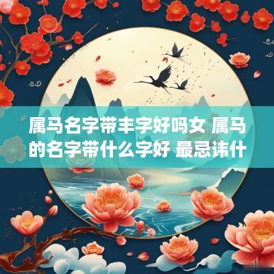 属马名字带丰字好吗女 属马的名字带什么字好 最忌讳什么