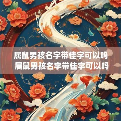属鼠男孩名字带佳字可以吗 属鼠男孩名字带佳字可以吗