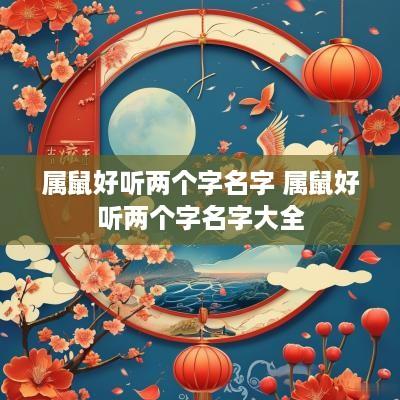属鼠好听两个字名字 属鼠好听两个字名字大全