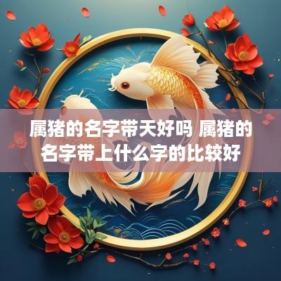 属猪的名字带天好吗 属猪的名字带上什么字的比较好
