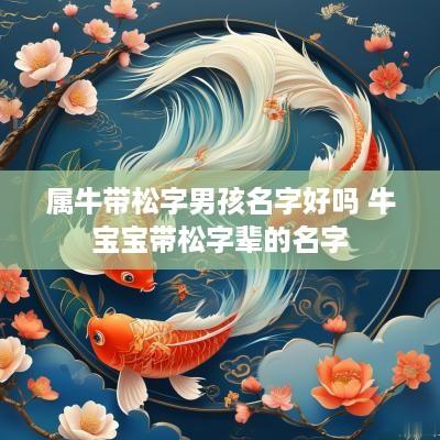 属牛带松字男孩名字好吗 牛宝宝带松字辈的名字