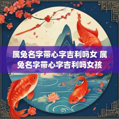 属兔名字带心字吉利吗女 属兔名字带心字吉利吗女孩