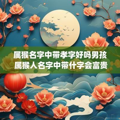 属猴名字中带孝字好吗男孩 属猴人名字中带什字会富贵
