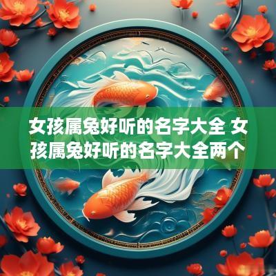 女孩属兔好听的名字大全 女孩属兔好听的名字大全两个字