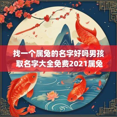 找一个属兔的名字好吗男孩 取名字大全免费2025属兔的男孩子