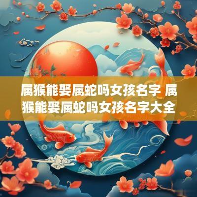 属猴能娶属蛇吗女孩名字 属猴能娶属蛇吗女孩名字大全