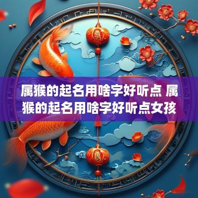 属猴的起名用啥字好听点 属猴的起名用啥字好听点女孩