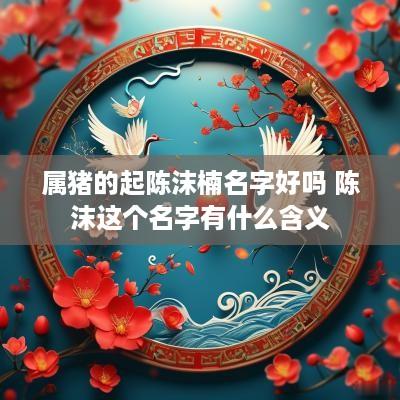 属猪的起陈沫楠名字好吗 陈沫这个名字有什么含义