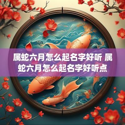 属蛇六月怎么起名字好听 属蛇六月怎么起名字好听点