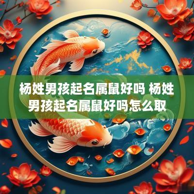 杨姓男孩起名属鼠好吗 杨姓男孩起名属鼠好吗怎么取