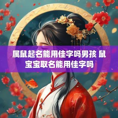 属鼠起名能用佳字吗男孩 鼠宝宝取名能用佳字吗