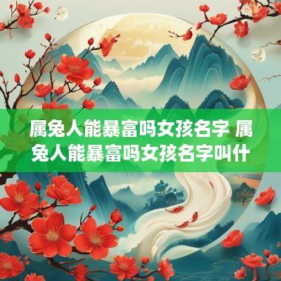 属兔人能暴富吗女孩名字 属兔人能暴富吗女孩名字叫什么