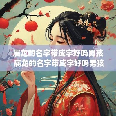 属龙的名字带成字好吗男孩 属龙的名字带成字好吗男孩子