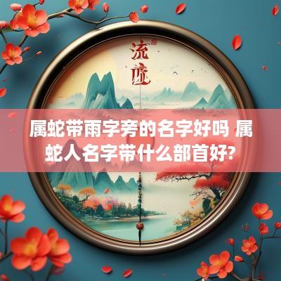 属蛇带雨字旁的名字好吗 属蛇人名字带什么部首好?