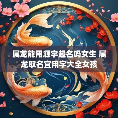 属龙能用源字起名吗女生 属龙取名宜用字大全女孩