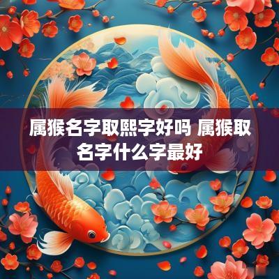 属猴名字取熙字好吗 属猴取名字什么字最好