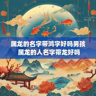 属龙的名字带鸿字好吗男孩 属龙的人名字带龙好吗