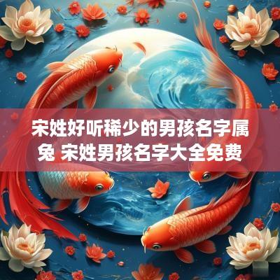 宋姓好听稀少的男孩名字属兔 宋姓男孩名字大全免费