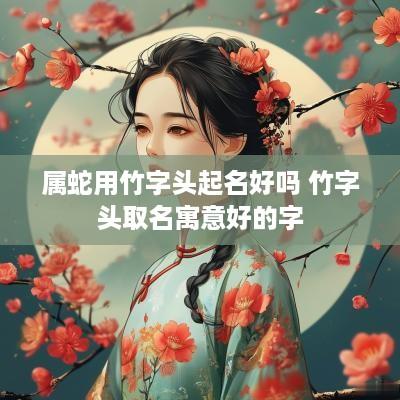 属蛇用竹字头起名好吗 竹字头取名寓意好的字