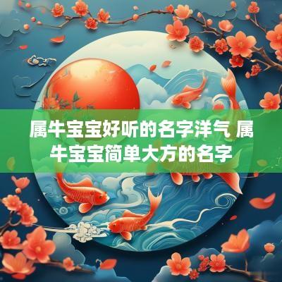 属牛宝宝好听的名字洋气 属牛宝宝简单大方的名字