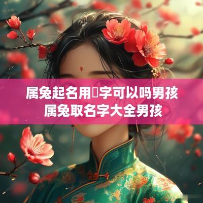 属兔起名用洺字可以吗男孩 属兔取名字大全男孩