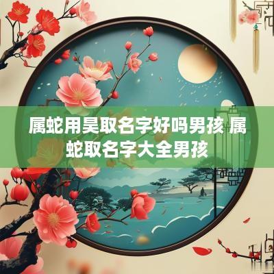 属蛇用昊取名字好吗男孩 属蛇取名字大全男孩